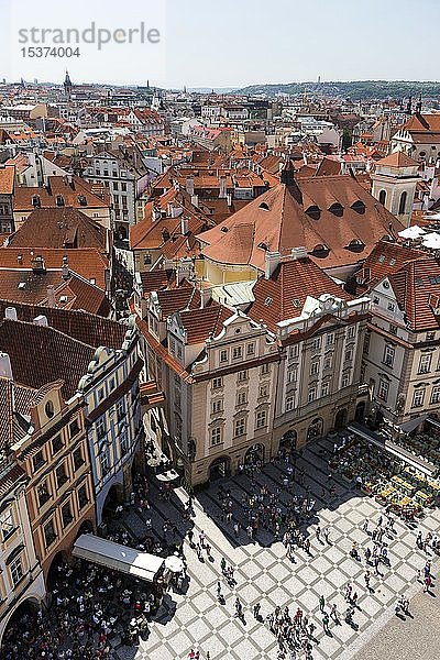 Blick vom Rathausturm auf die Altstadt,  Prag,  Böhmen,  Tschechische Republik,  Europa