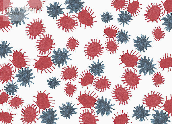 Illustration Coronavirus-Bakterium auf weißem Hintergrund