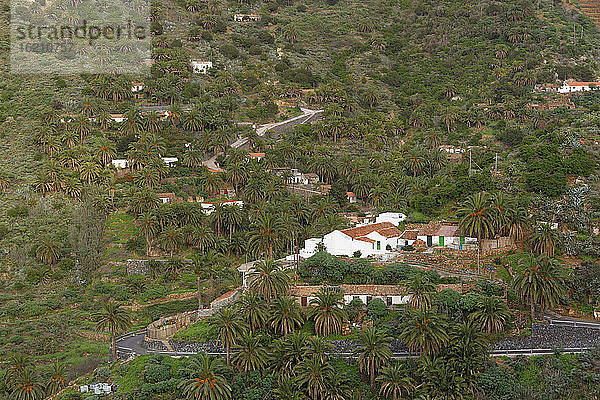 Spanien,  La Gomera,  Blick auf die Tamargada bei Vallehermoso