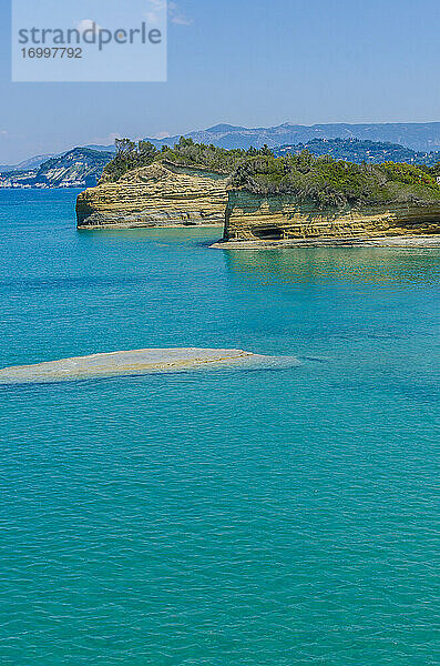 Landschaftliche Ansicht der Insel Sidari,  Korfu,  Griechenland