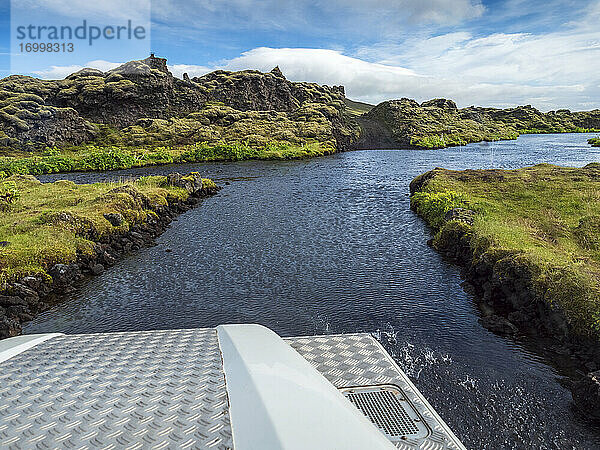 Ruhige Szene eines Sees gegen den Himmel,  Lakagigar,  Island